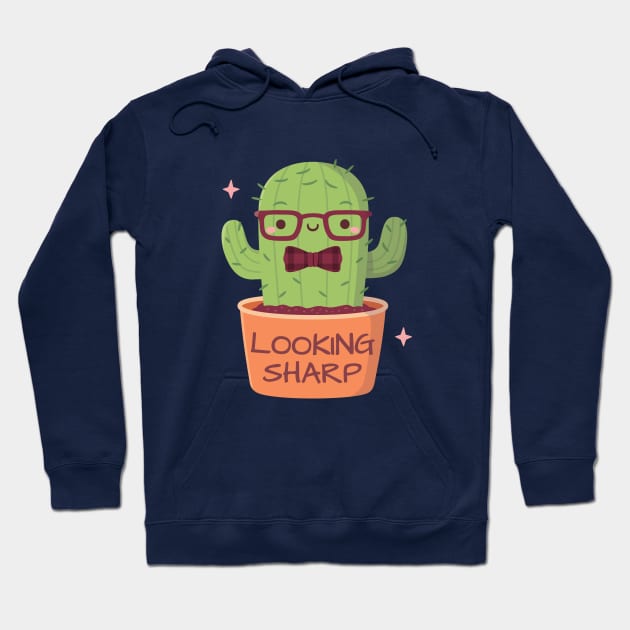 Cute Cactus Looking Sharp Pun Hoodie by rustydoodle